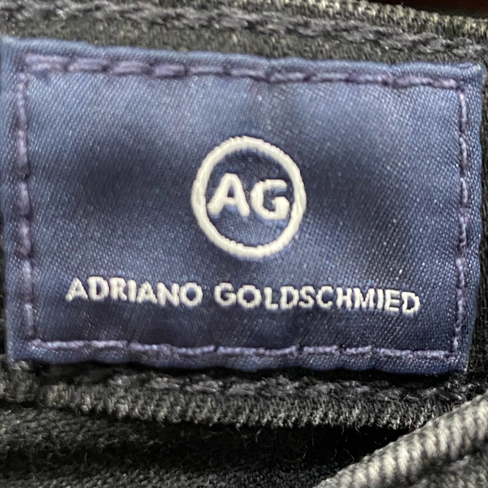 AG Adriano Goldschmied Mari Crop Mid-Rise slim Distressed Black Jeans Sz 27 NWT - Picture 2 of 11